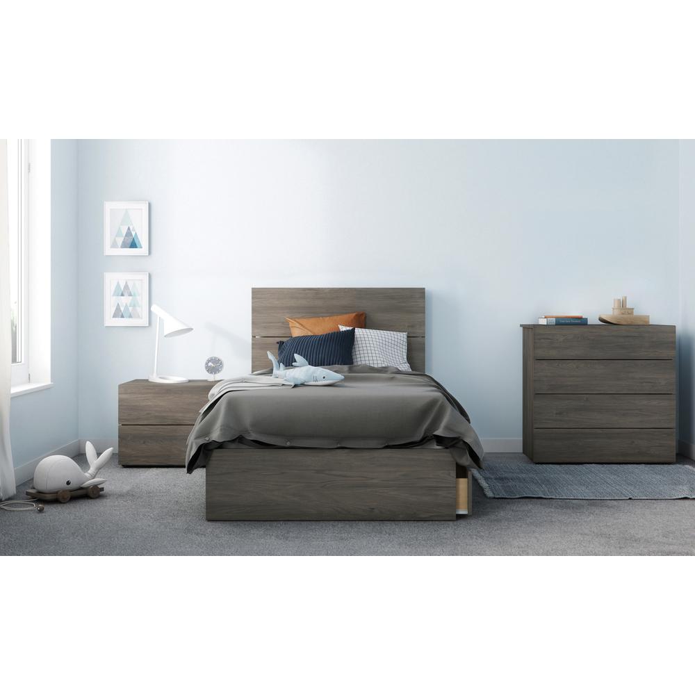 4-Piece Bedroom Set With Bed Frame, Headboard, Nightstand & Dresser, Twin. Picture 1