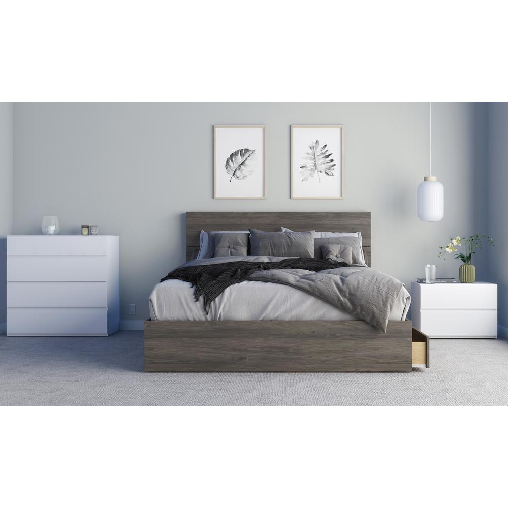 4-Piece Bedroom Set With Bed Frame, Headboard, Nightstand & Dresser, Queen. Picture 1