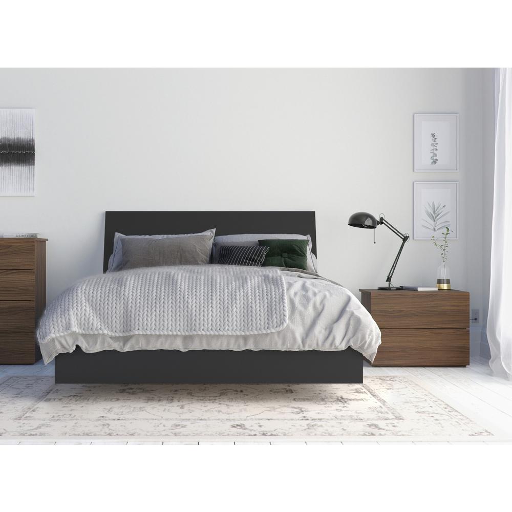 3-Piece Bedroom Set With Bed Frame, Headboard & Nightstand, Full. Picture 1