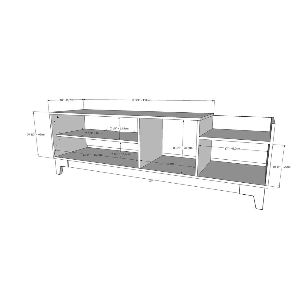72-Inch Tv Stand, Nutmeg & Charcoal Grey. Picture 6