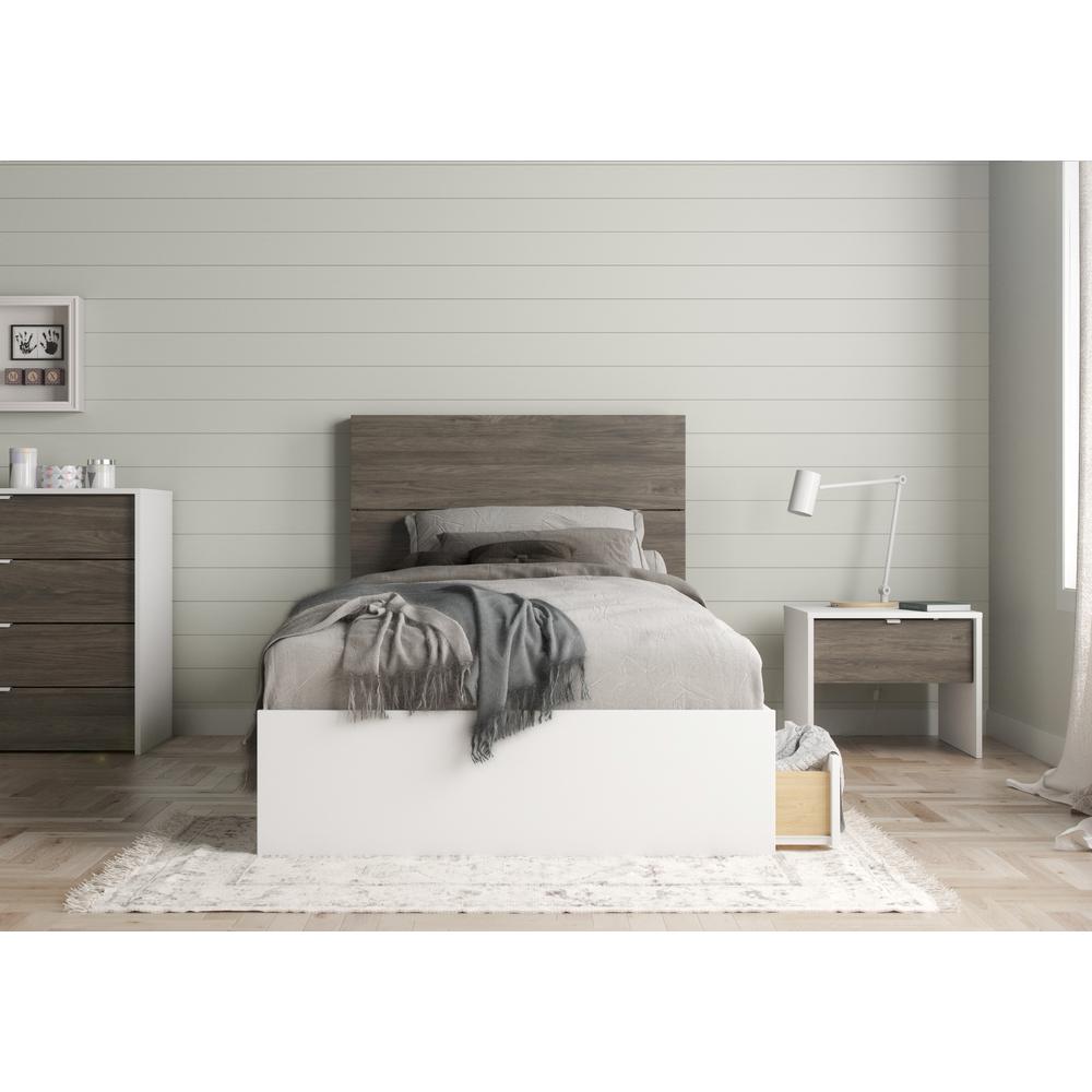 3-Piece Bedroom Set With Bed Frame, Headboard & Nightstand, Twin. Picture 1