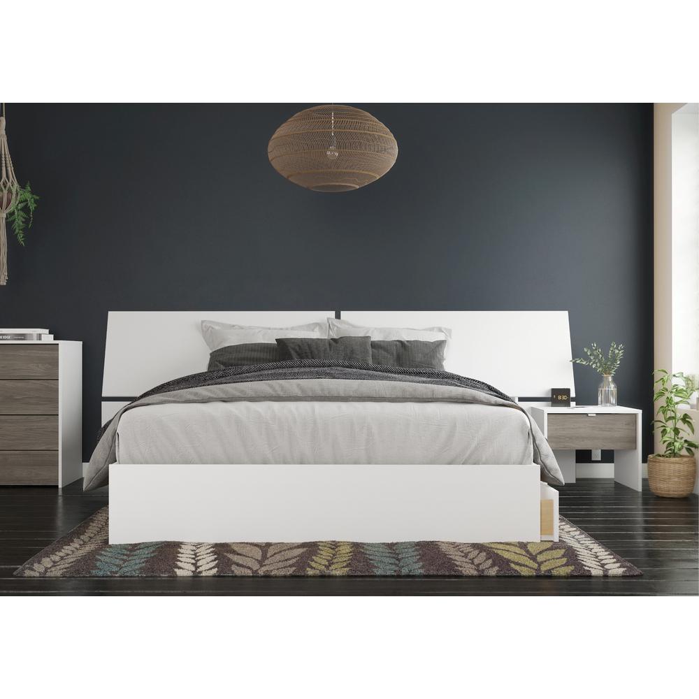 3-Piece Bedroom Set With Bed Frame, Headboard & Nightstand, Queen. Picture 1
