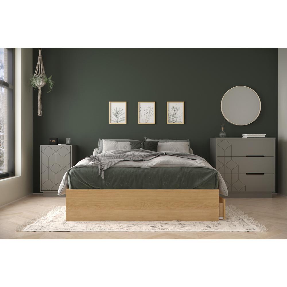 3-Piece Bedroom Set With Bed Frame, Nightstand And Dresser, Full. Picture 1