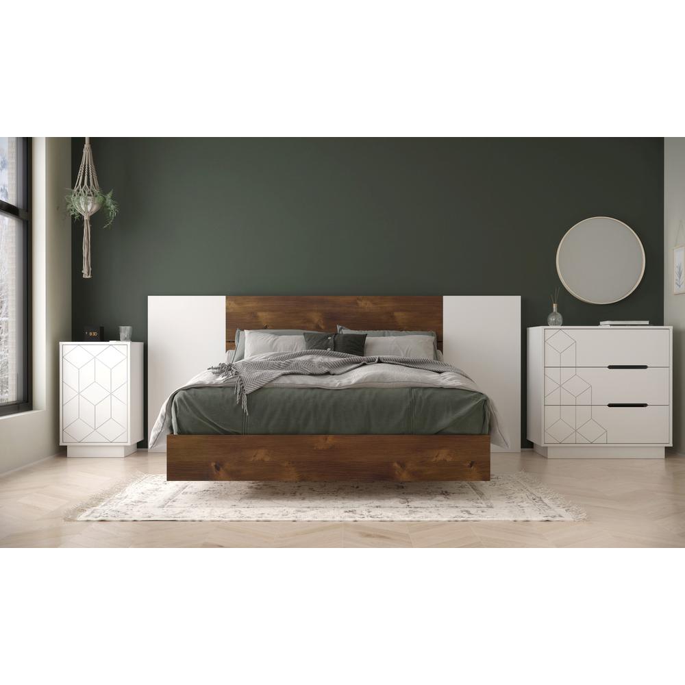 5-Piece Bedroom Set With Bed Frame, Headboard, Extension Panels, Nightstand. Picture 1