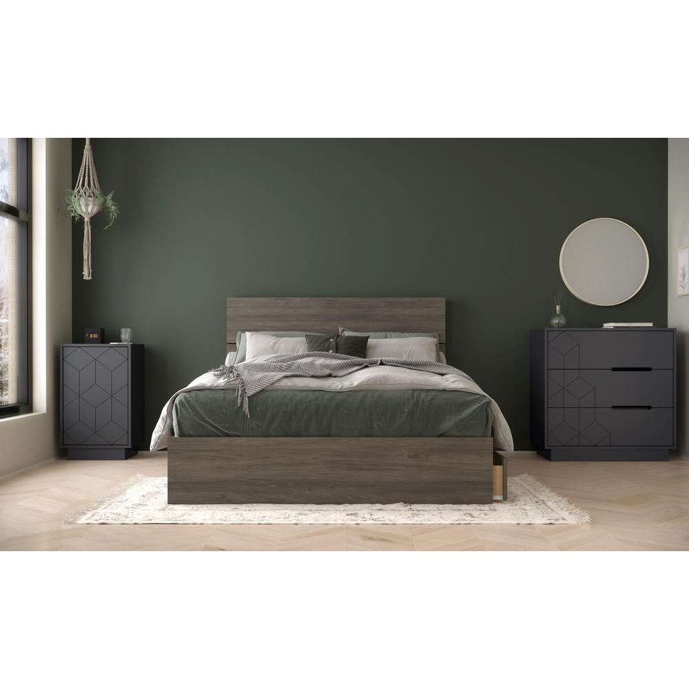 4-Piece Bedroom Set With Bed Frame, Headboard, Nightstand & Dresser, Full. Picture 1