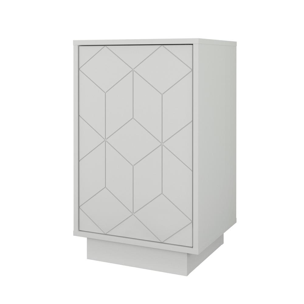 Nightstand With 1-Door, White. Picture 1