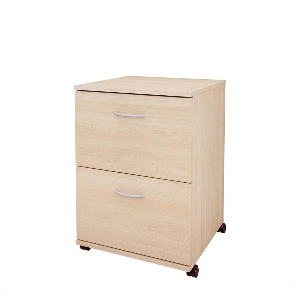 Nexera 5093 Essentials Mobile Filing Cabinet, 2-Drawer, Natural Maple. Picture 1