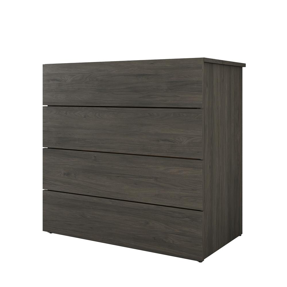 Apollo 4 Piece Full Size Bedroom Set, Bark Grey and Black. Picture 5