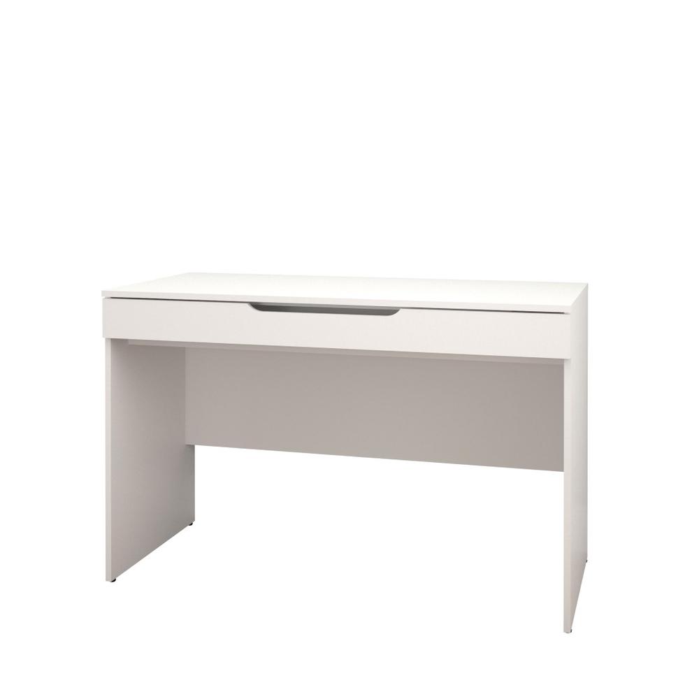1-Drawer Home Office Desk, White. Picture 1