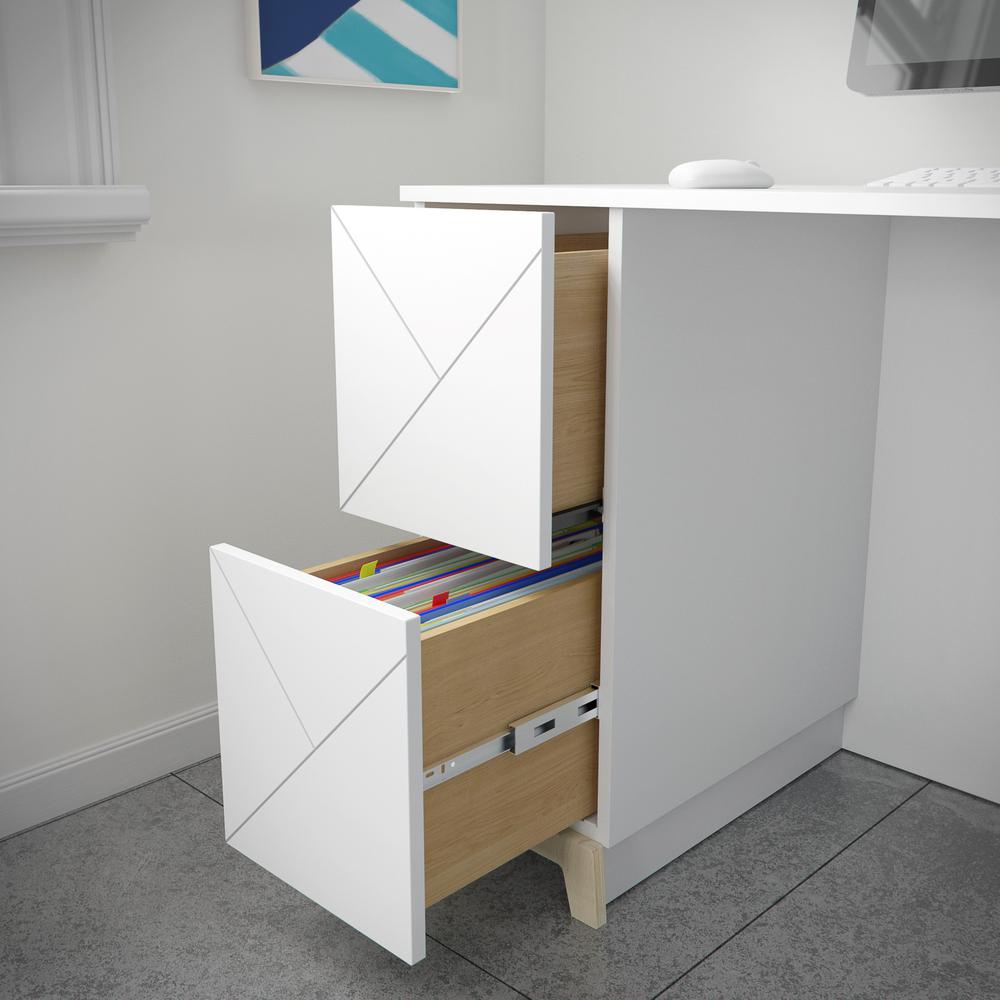 2-Drawer Home Office Desk, White. Picture 6