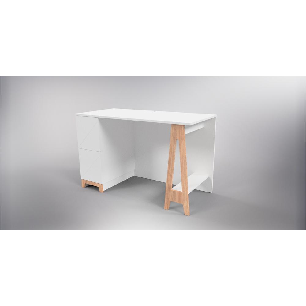 2-Drawer Home Office Desk, White. Picture 5