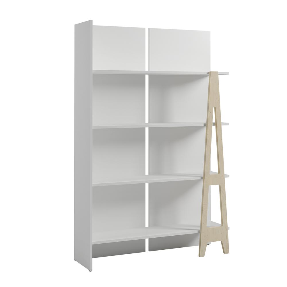 4 Tier Ladder Bookshelf, White. Picture 1