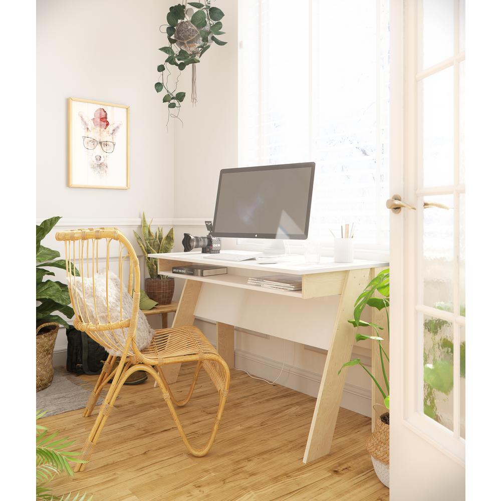 Small Home Office Desk, White. Picture 4