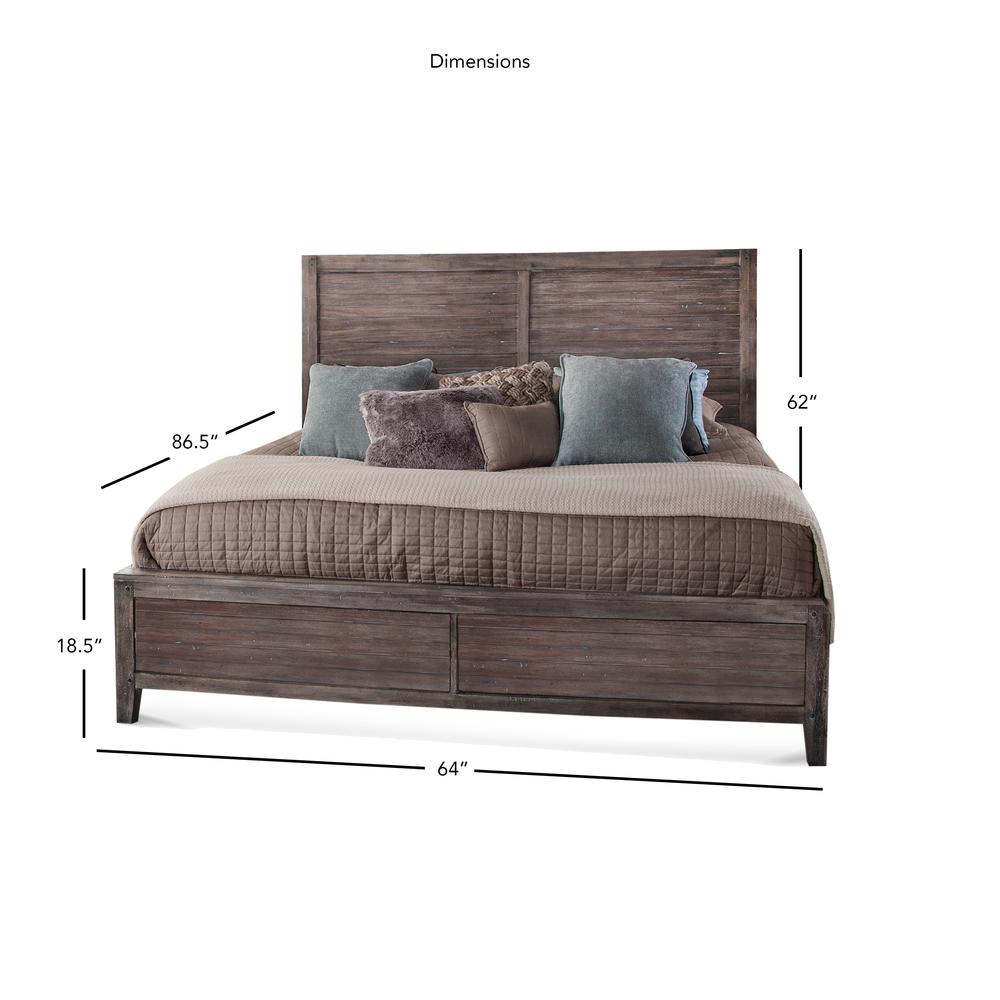 Aurora Weathered Gray Queen Panel Bed. Picture 4