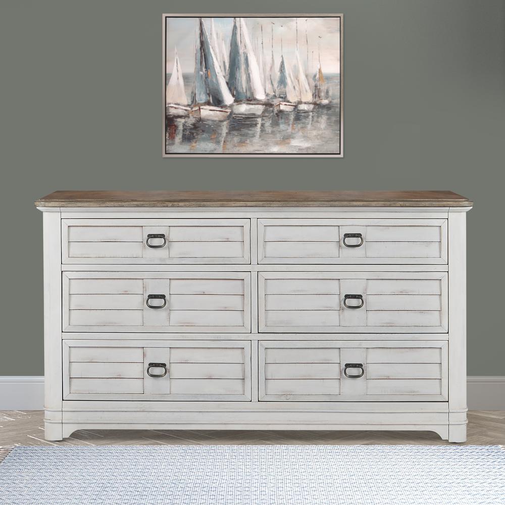 Meadowbrook Dresser - White-washed. Picture 2