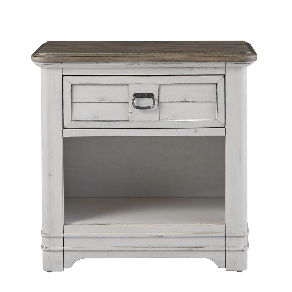 Meadowbrook One Drawer Nightstand - White-washed. Picture 2