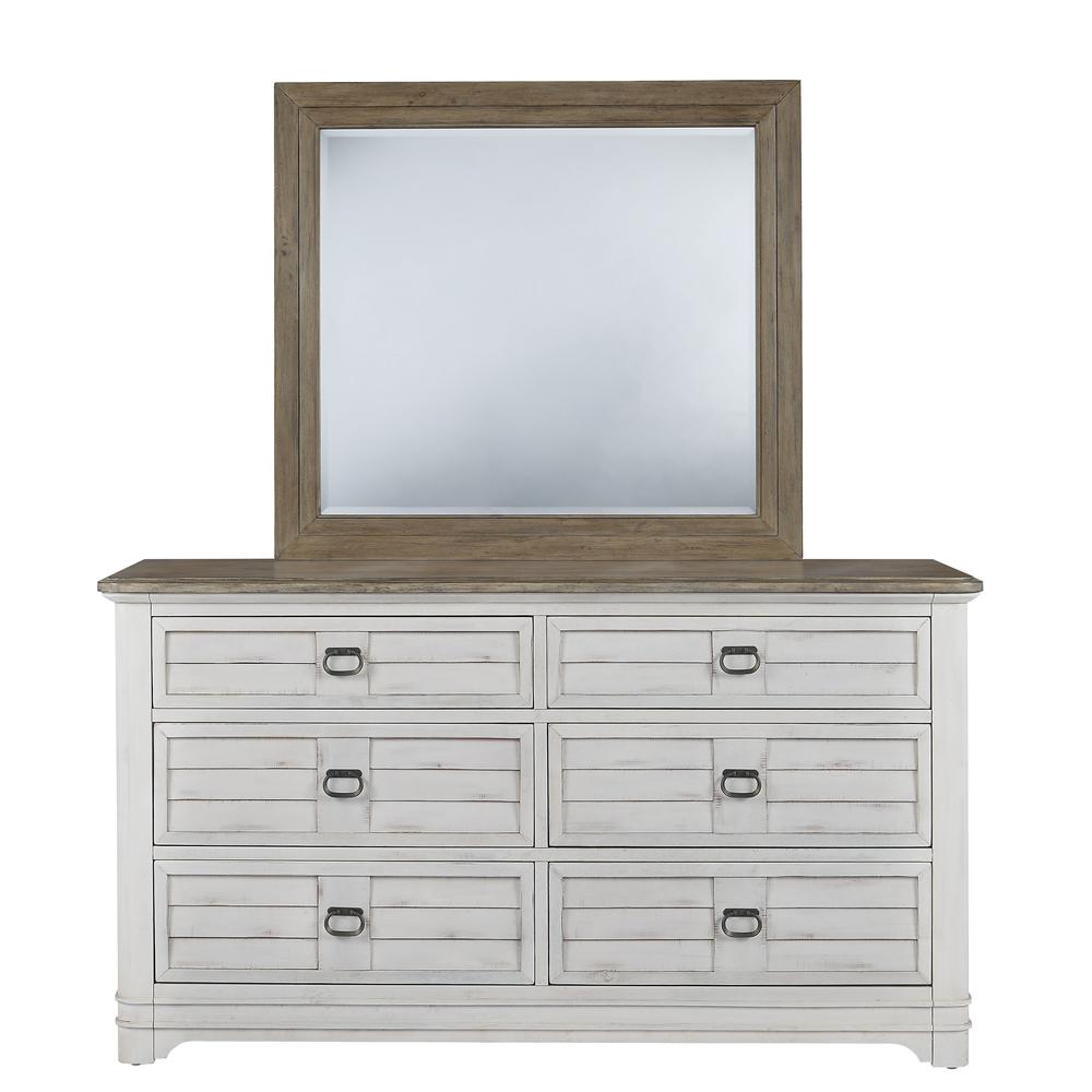 Meadowbrook Dresser and Mirror - White-washed. Picture 3