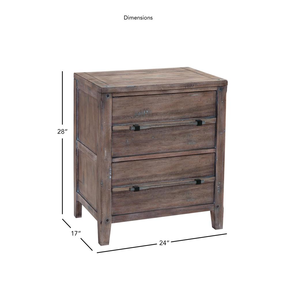 Aurora Weathered Gray Two Drawer Nightstand. Picture 4