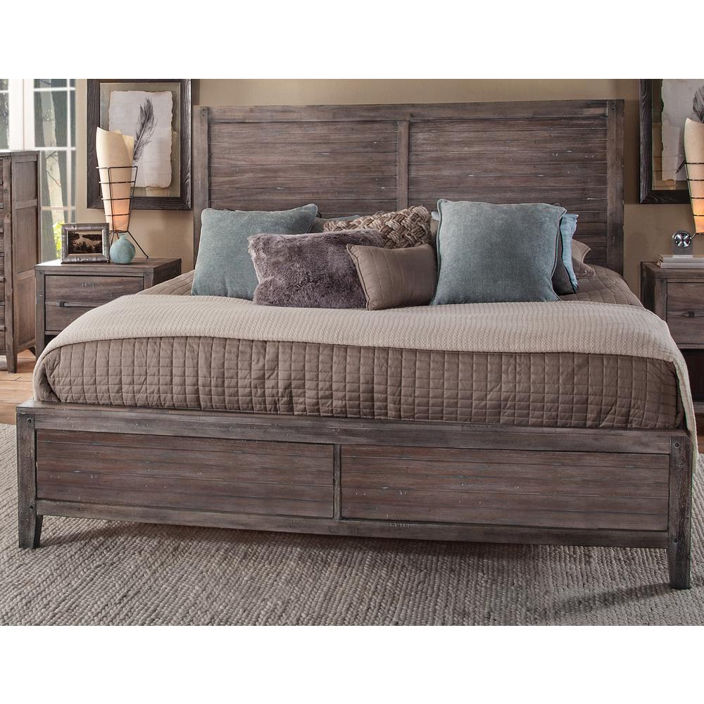 Aurora Weathered Gray Queen Panel Bed. Picture 2