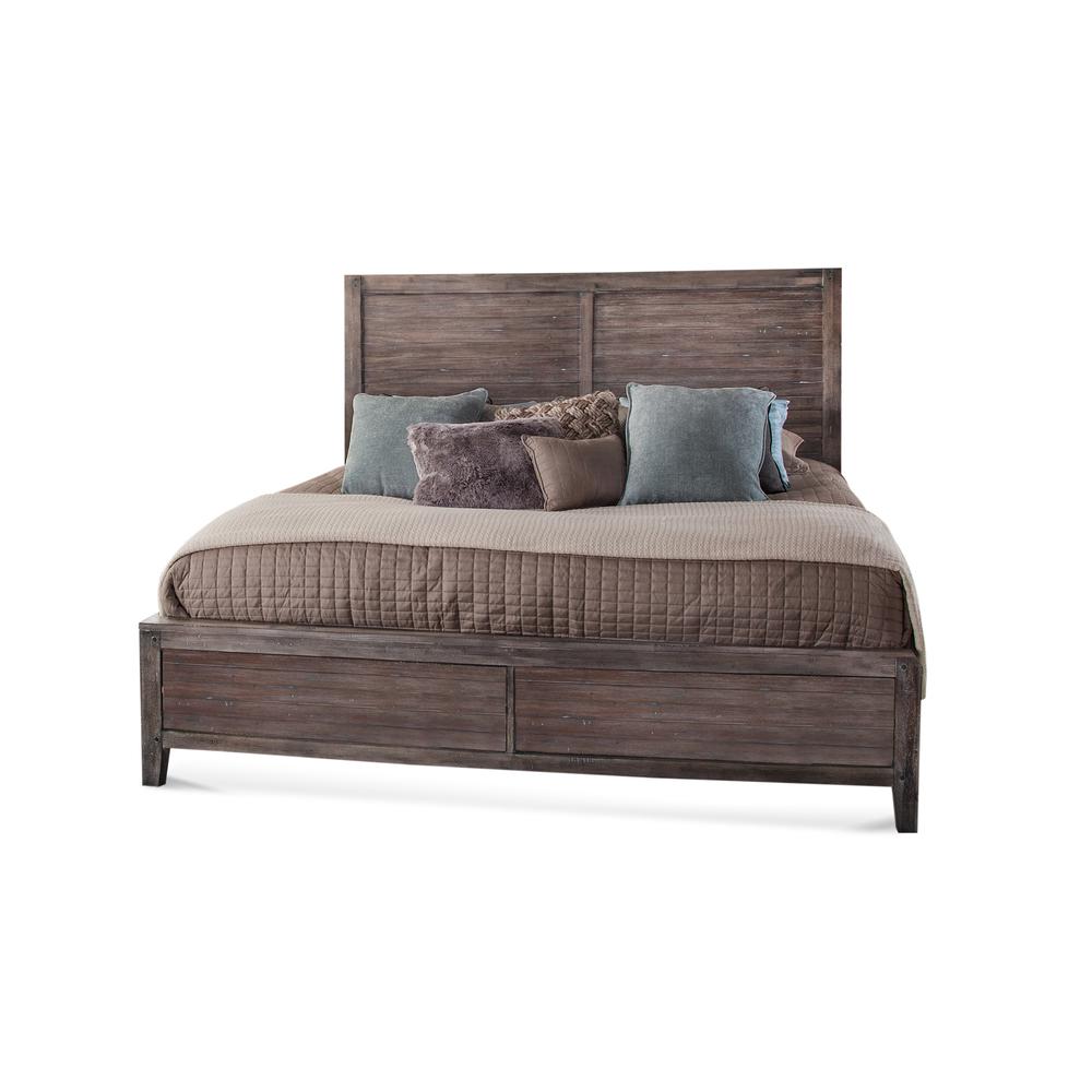 Aurora Weathered Gray Queen Panel Bed. Picture 1