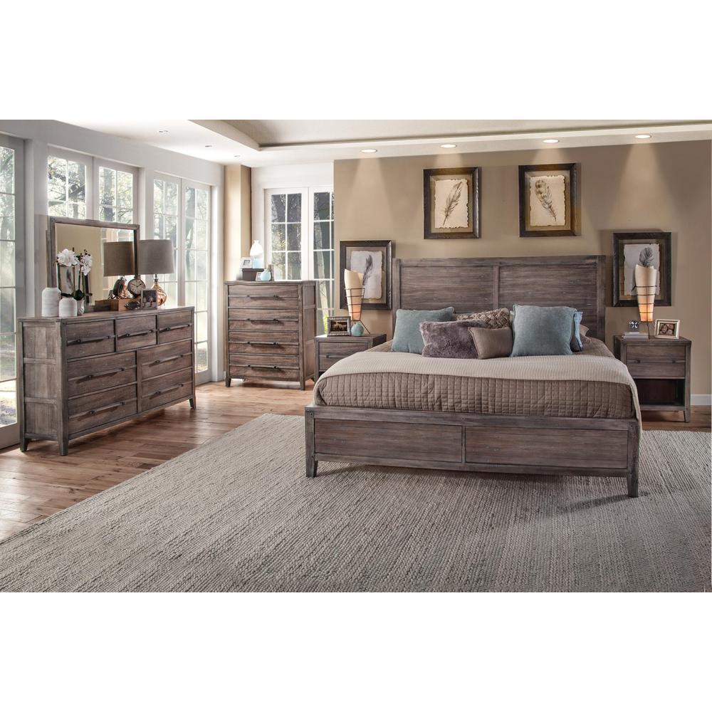 Aurora Weathered Gray Queen Panel Bed. Picture 3
