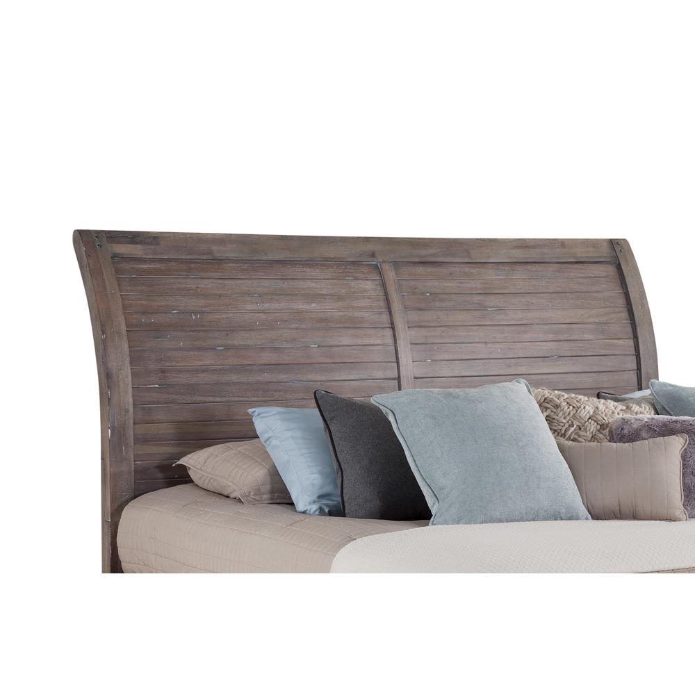 Aurora Weathered Gray Queen Sleigh Headboard Only. Picture 2