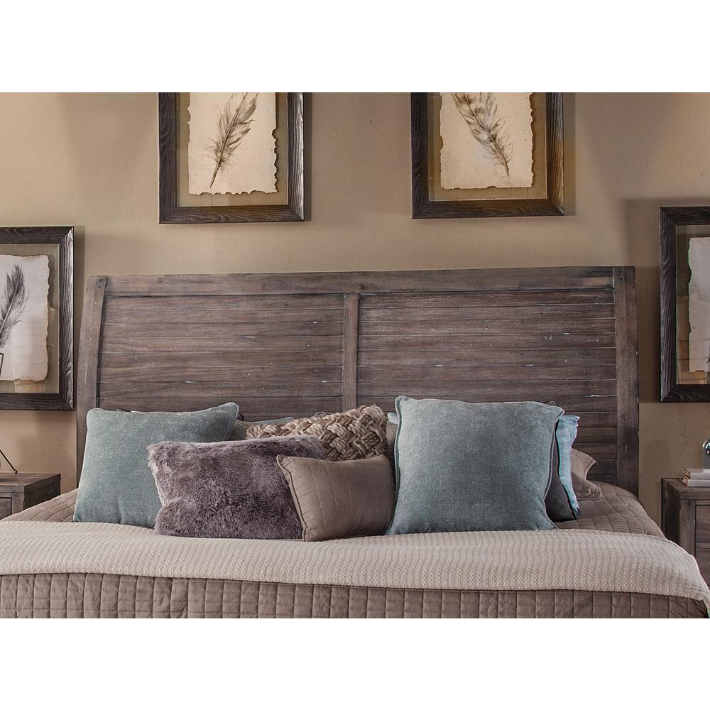 Aurora Weathered Gray Queen Sleigh Headboard Only. Picture 1