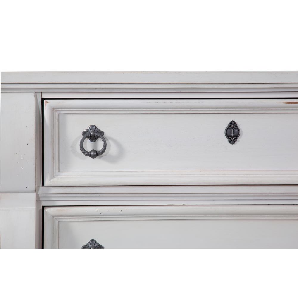 Heirloom Antique White Five Drawer Chest. Picture 2