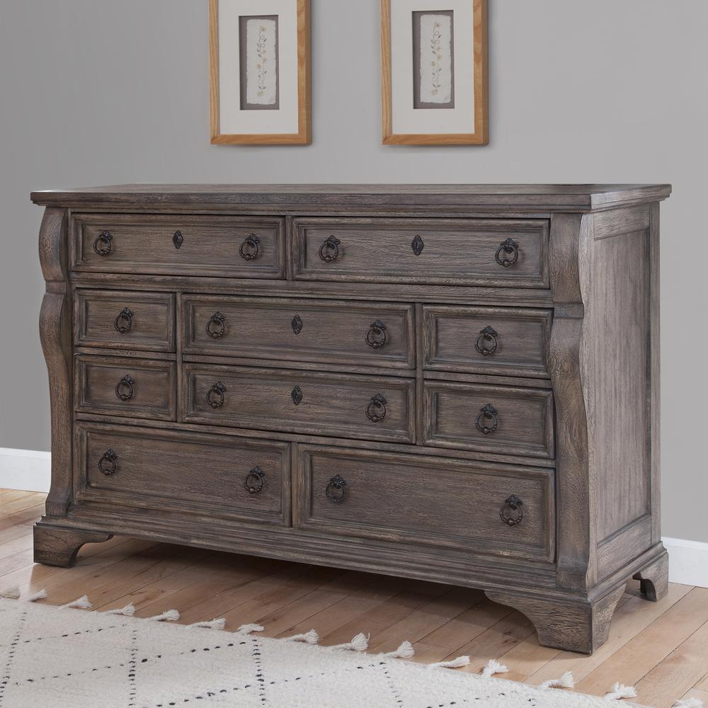 Heirloom Rustic Charcoal Triple Dresser. Picture 2