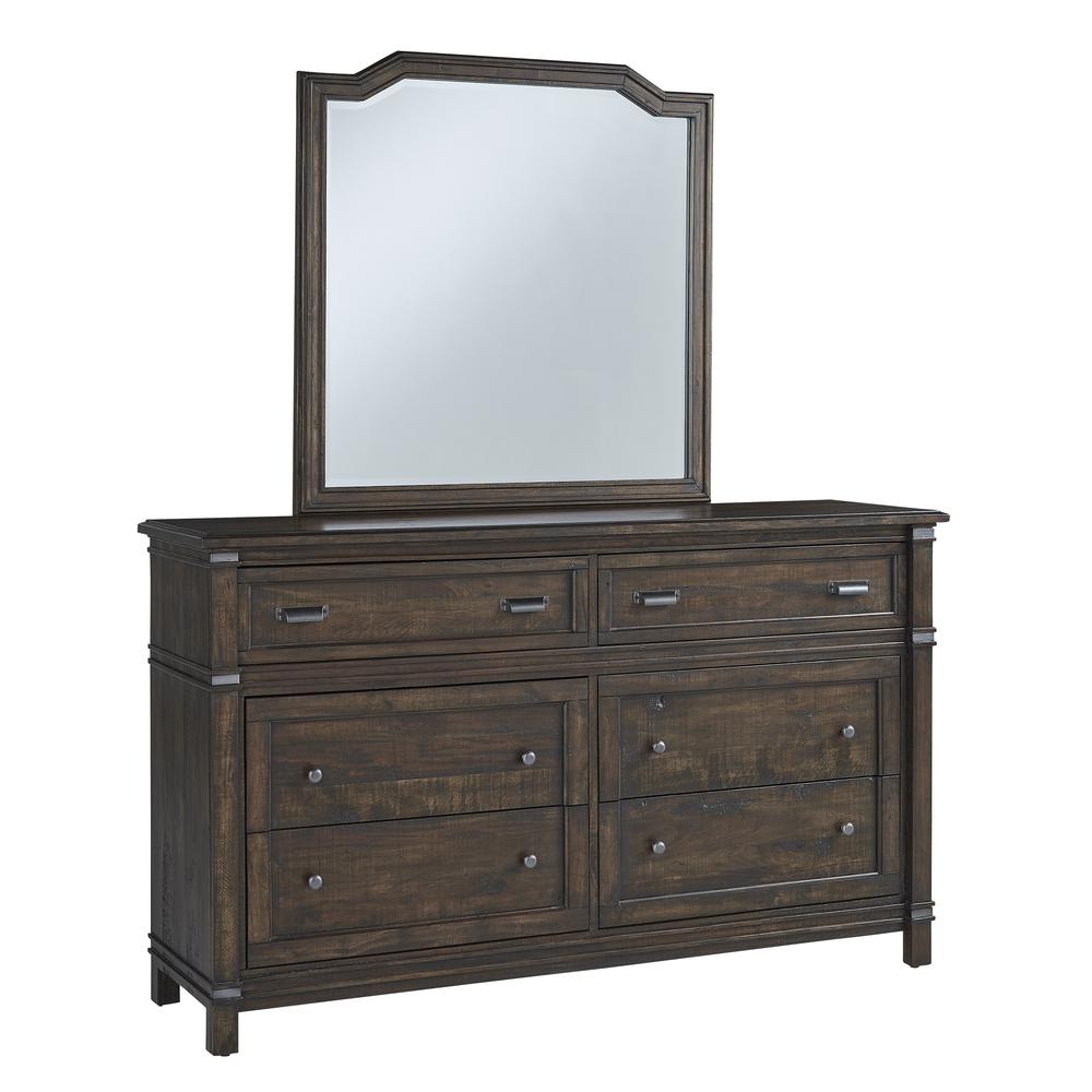 Farmwood Dresser And Mirror. Picture 1