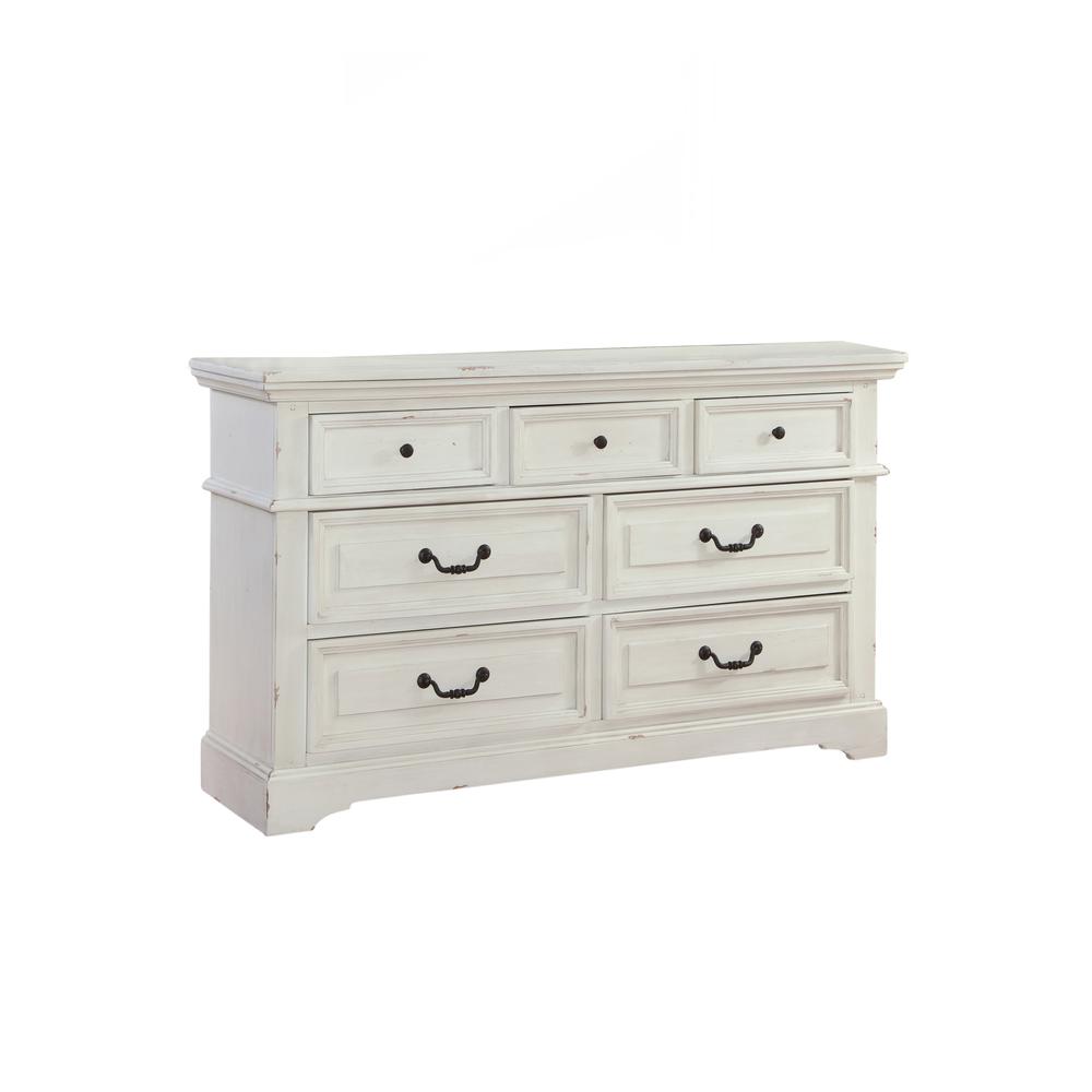 Stonebrook Antiqued White Dresser. Picture 1