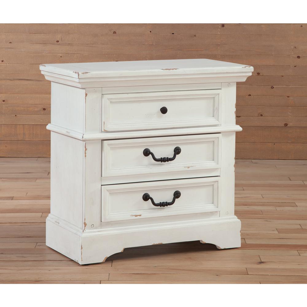 Stonebrook Antiqued White Nightstand. Picture 6