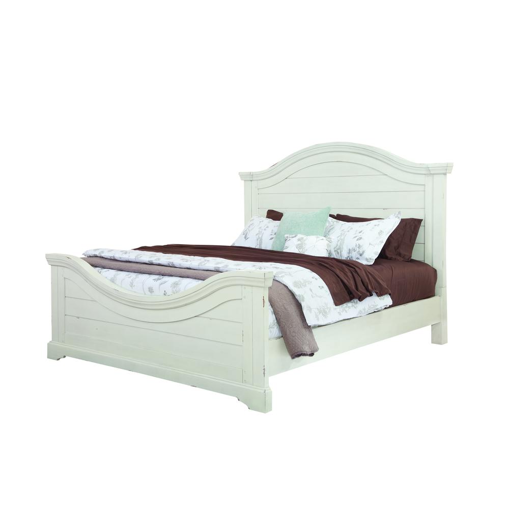 Stonebrook Antiqued White Queen Panel Bed. Picture 2