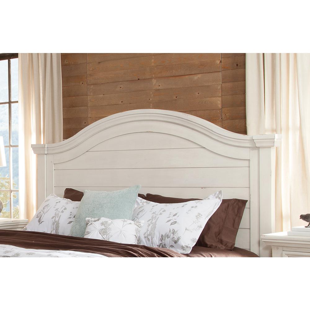 Stonebrook Antiqued White King Panel Headboard. Picture 1