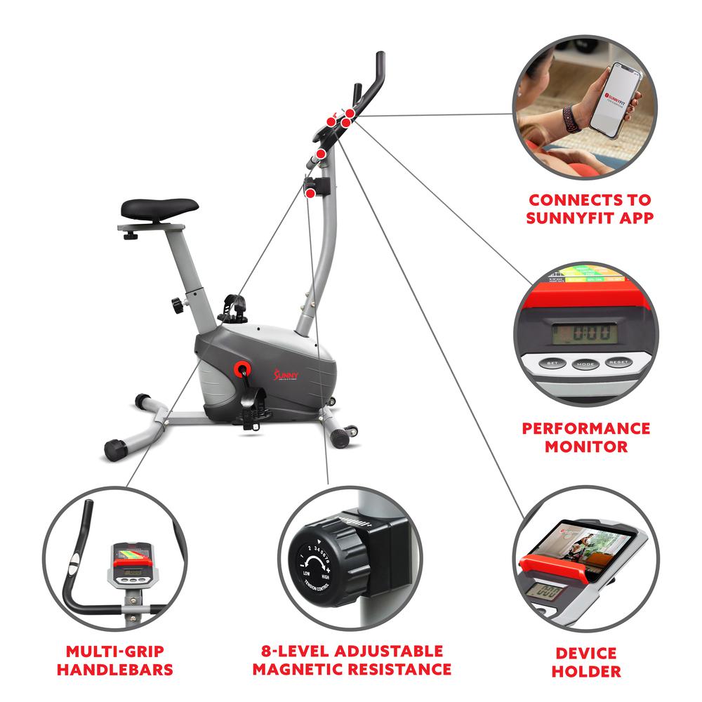 Sunny Health & Fitness Performance Interactive Series Upright Bike - SF-B220030. Picture 7