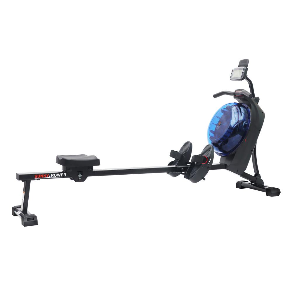Sunny Health & Fitness Hydro + Dual Resistance Smart Magnetic Water Rowing Machine in Blue - SF-RW522017BLU. Picture 9