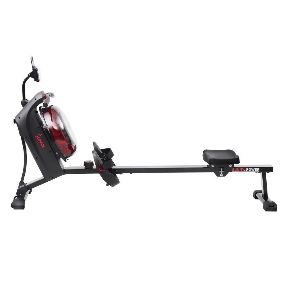 Sunny Health & Fitness Hydro + Dual Resistance Smart Magnetic Water Rowing Machine in Black - SF-RW522017BLK. Picture 2