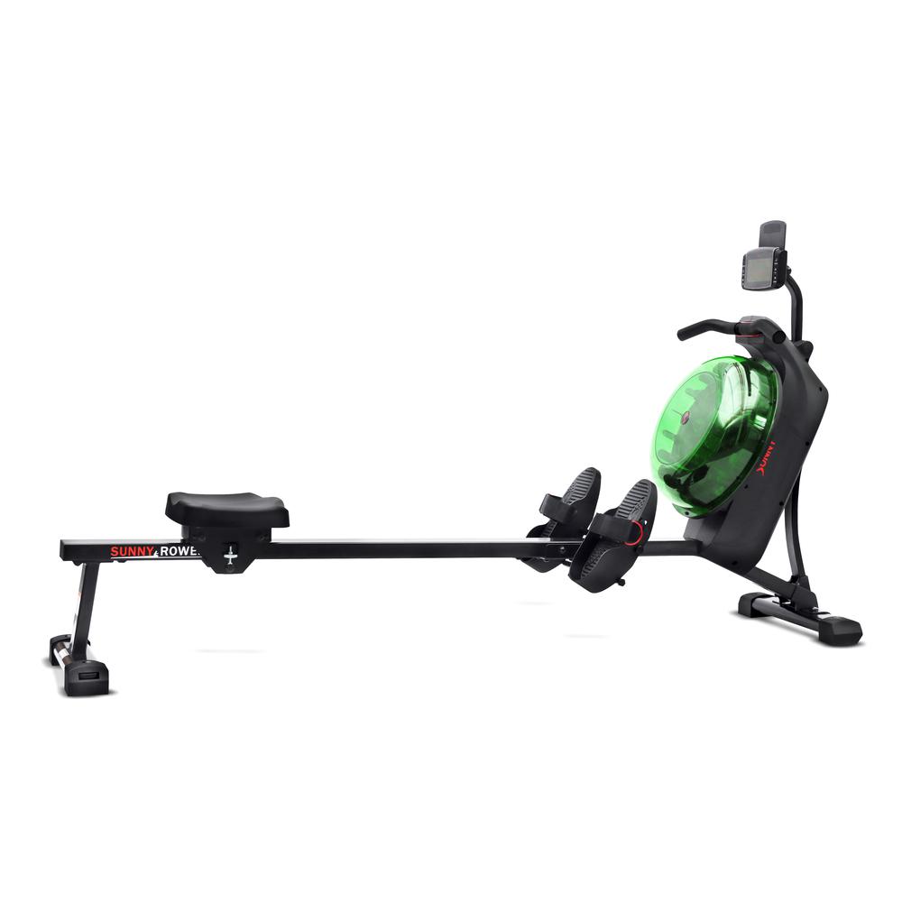 Sunny Health & Fitness Hydro + Dual Resistance Smart Magnetic Water Rowing Machine in Green- SF-RW522017GRN. Picture 3
