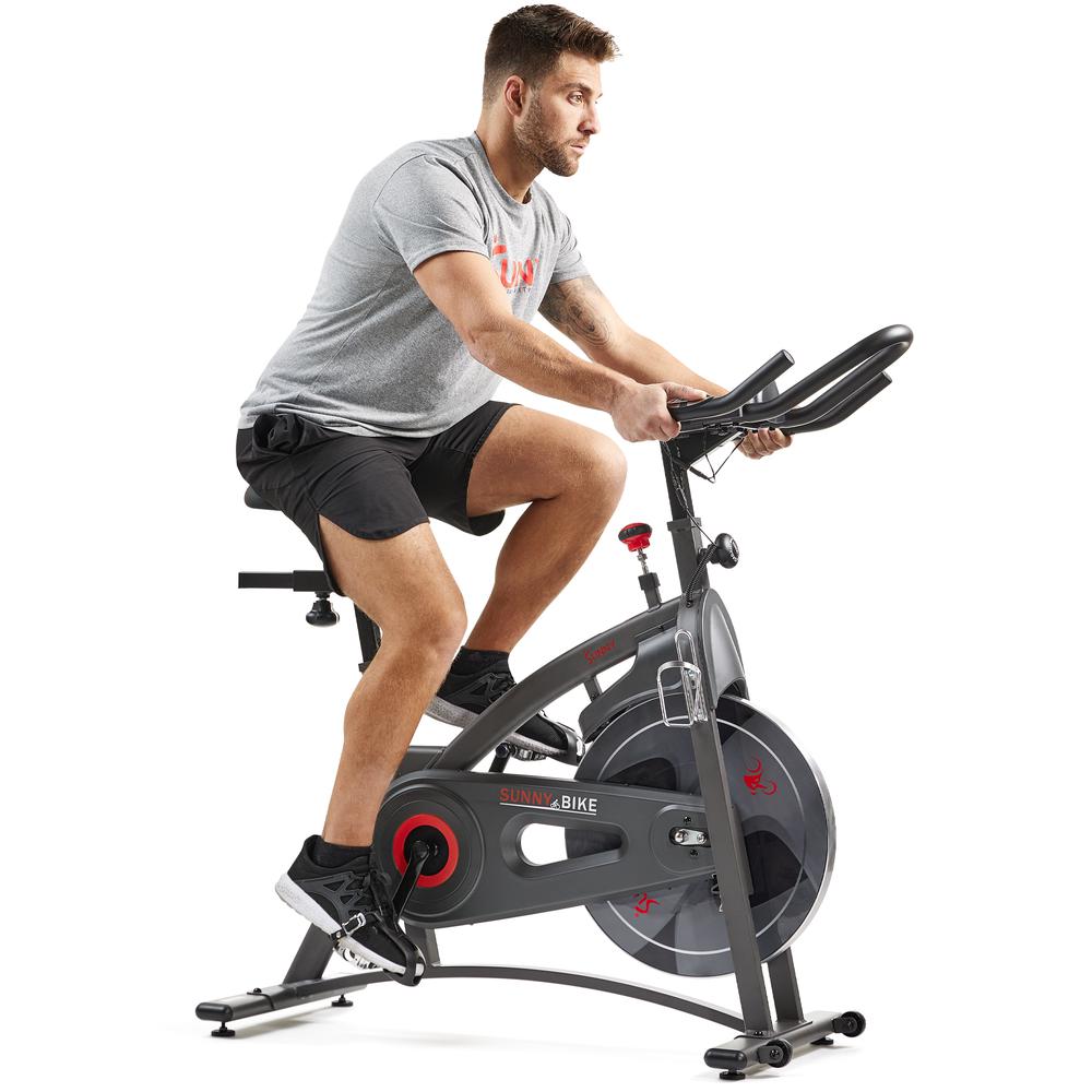 Sunny Health & Fitness Premium Magnetic Resistance Smart Indoor Cycling Bike with Quiet Belt Drive and Exclusive SunnyFit® App Enhanced Bluetooth Connectivity. Picture 3
