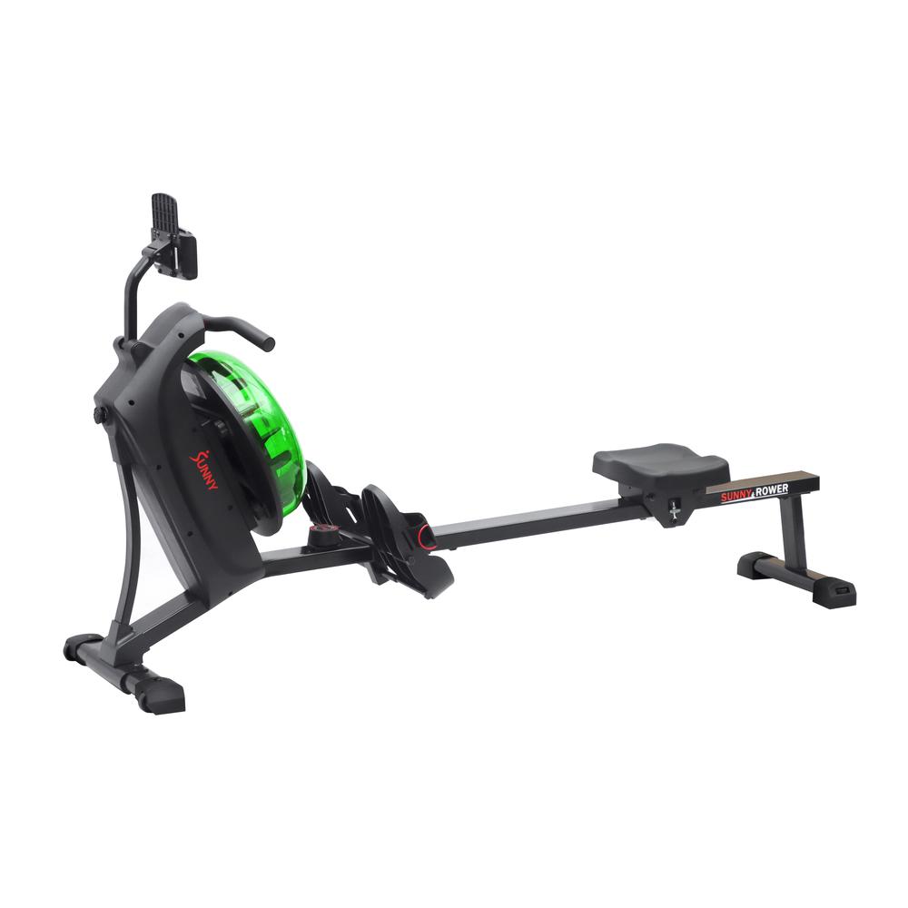 Sunny Health & Fitness Hydro + Dual Resistance Smart Magnetic Water Rowing Machine in Green- SF-RW522017GRN. Picture 12