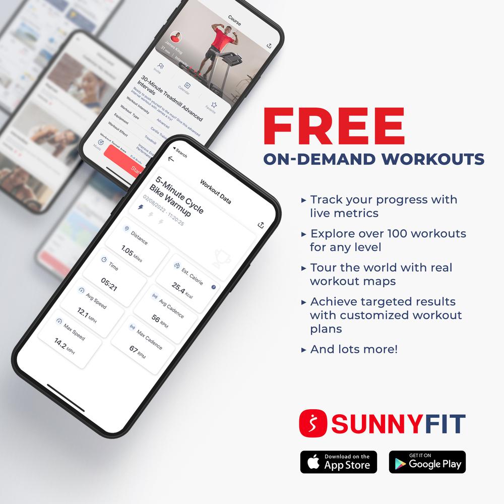 Sunny Health & Fitness Essentials Series Magnetic Smart Elliptical with Exclusive SunnyFit® App Enhanced Bluetooth Connectivity. Picture 4