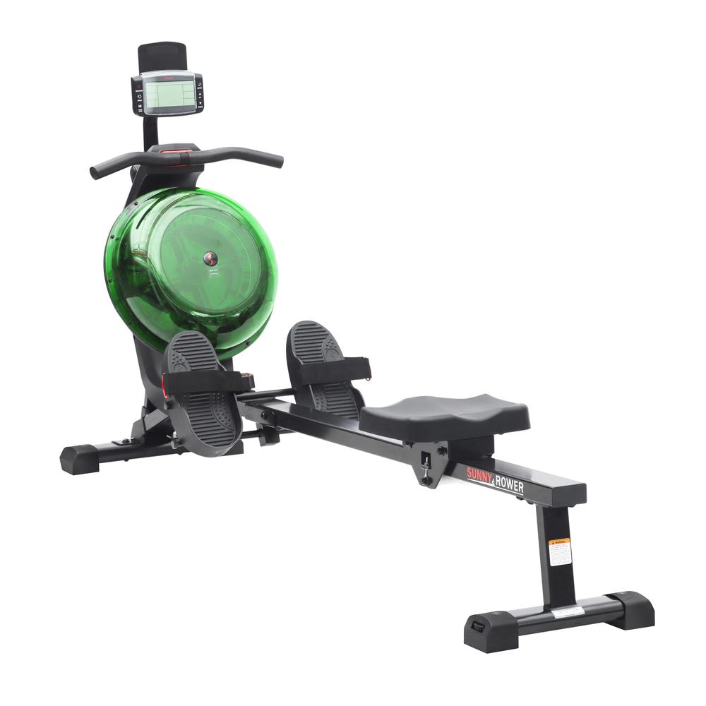 Sunny Health & Fitness Hydro + Dual Resistance Smart Magnetic Water Rowing Machine in Green- SF-RW522017GRN. Picture 9
