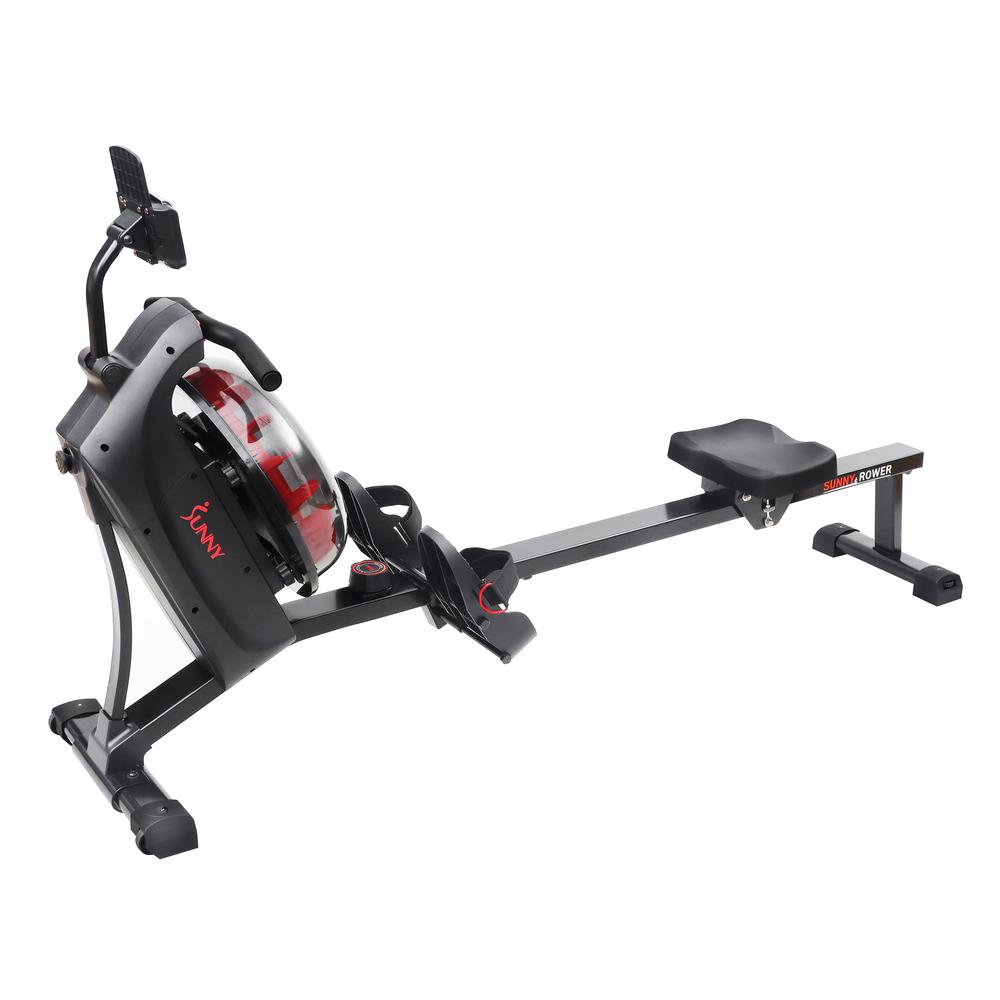 Sunny Health & Fitness Hydro + Dual Resistance Smart Magnetic Water Rowing Machine in Black - SF-RW522017BLK. Picture 11