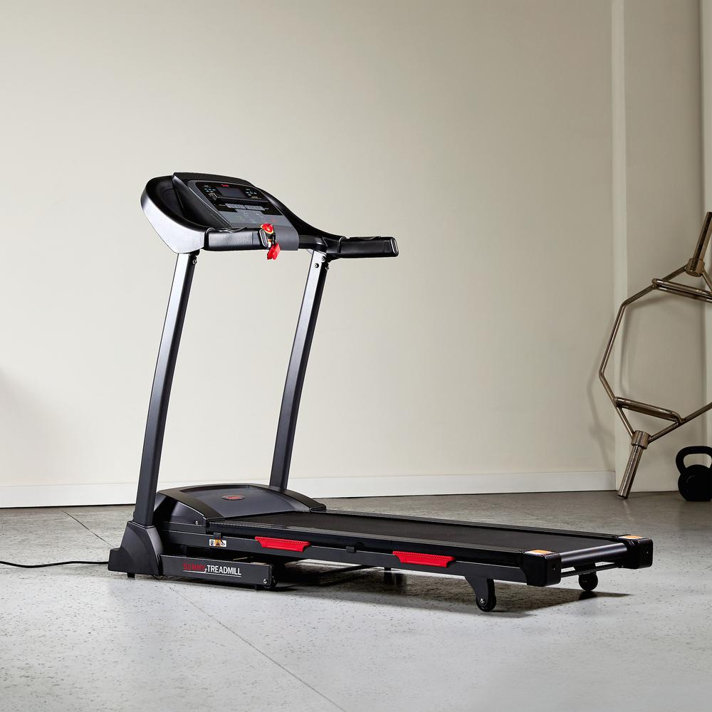 Sunny Health & Fitness Premium Folding Auto-Incline Smart Treadmill with Exclusive SunnyFit® App Enhanced Bluetooth Connectivity. Picture 9