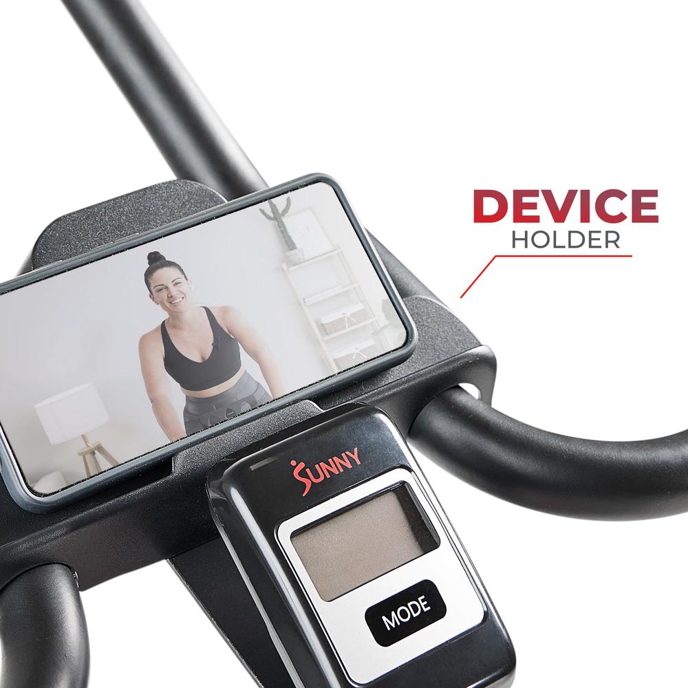 Sunny Health & Fitness Premium Magnetic Resistance Smart Indoor Cycling Bike with Quiet Belt Drive and Exclusive SunnyFit® App Enhanced Bluetooth Connectivity. Picture 8