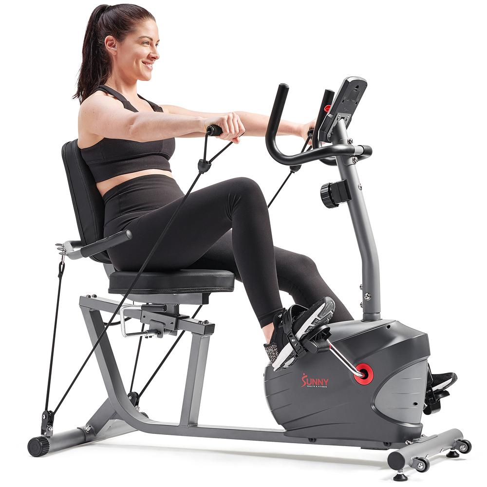 Sunny Health & Fitness Performance Interactive Series Recumbent Exercise Bike with Exclusive SunnyFit™ App Enhanced Bluetooth Connectivity - SF-RB420031. Picture 9