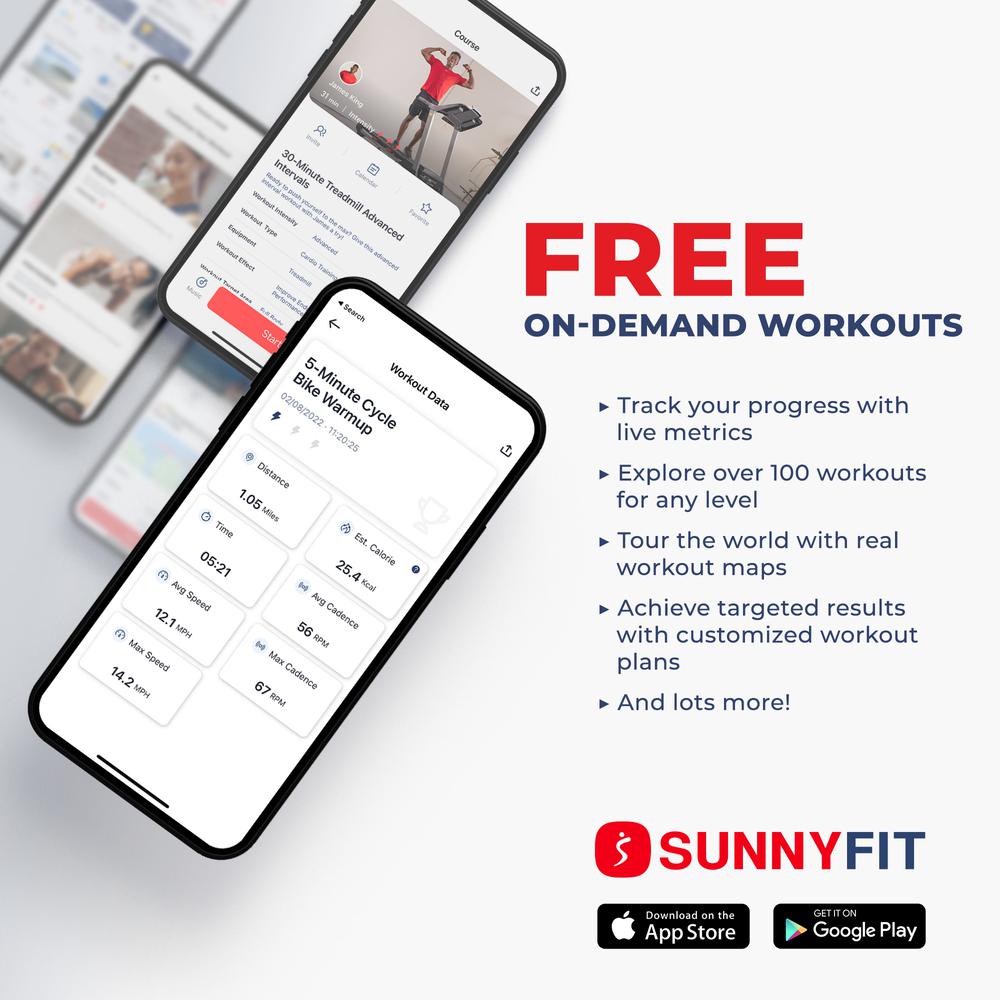 Sunny Health & Fitness Premium Magnetic Resistance Smart Indoor Cycling Bike with Quiet Belt Drive and Exclusive SunnyFit® App Enhanced Bluetooth Connectivity. Picture 2