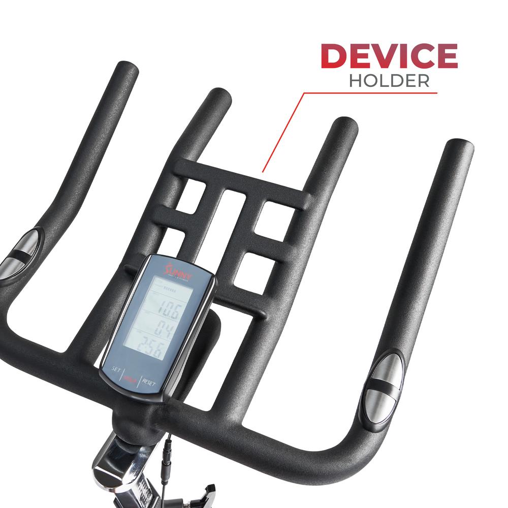 Sunny Health & Fitness Premium Indoor Cycling Smart Stationary Bike with Exclusive SunnyFit® App Enhanced Bluetooth Connectivity. Picture 9