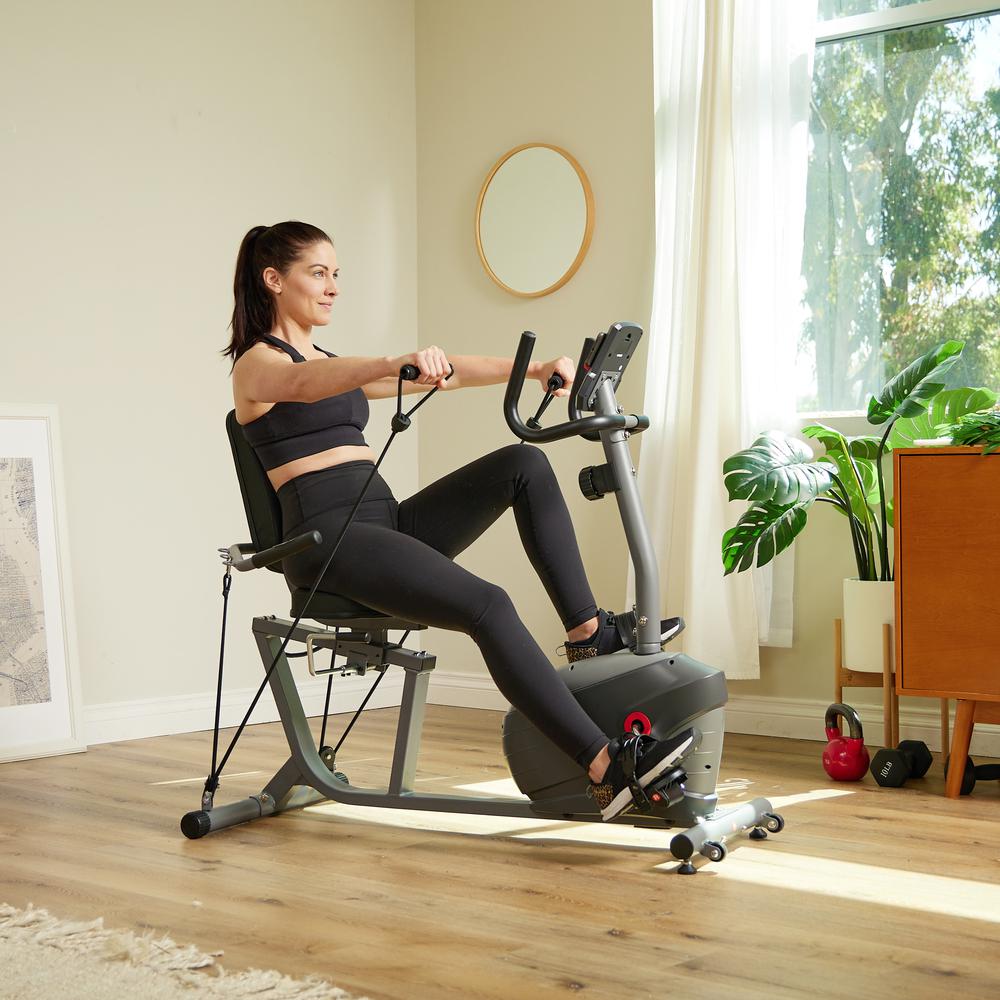 Sunny Health & Fitness Performance Interactive Series Recumbent Exercise Bike with Exclusive SunnyFit™ App Enhanced Bluetooth Connectivity - SF-RB420031. Picture 13