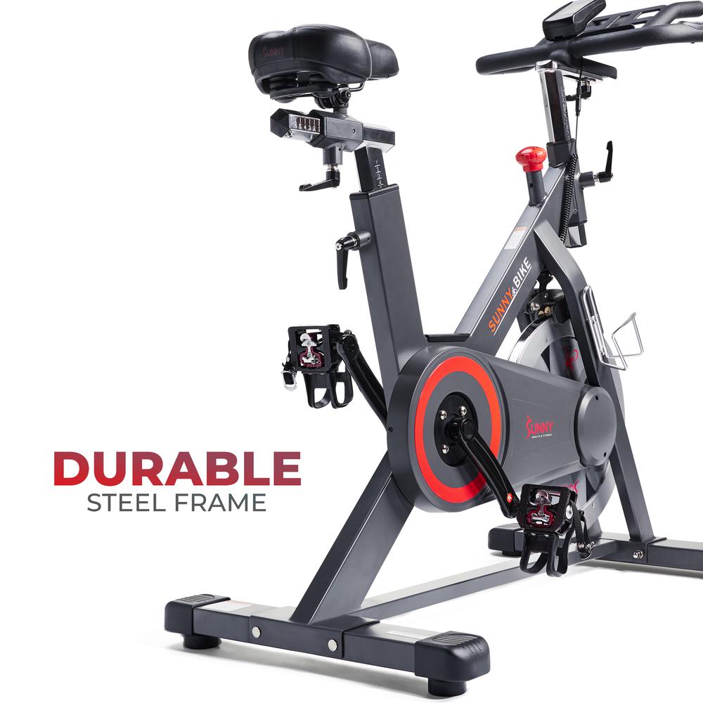 Sunny Health & Fitness Premium Indoor Cycling Smart Stationary Bike with Exclusive SunnyFit® App Enhanced Bluetooth Connectivity. Picture 11